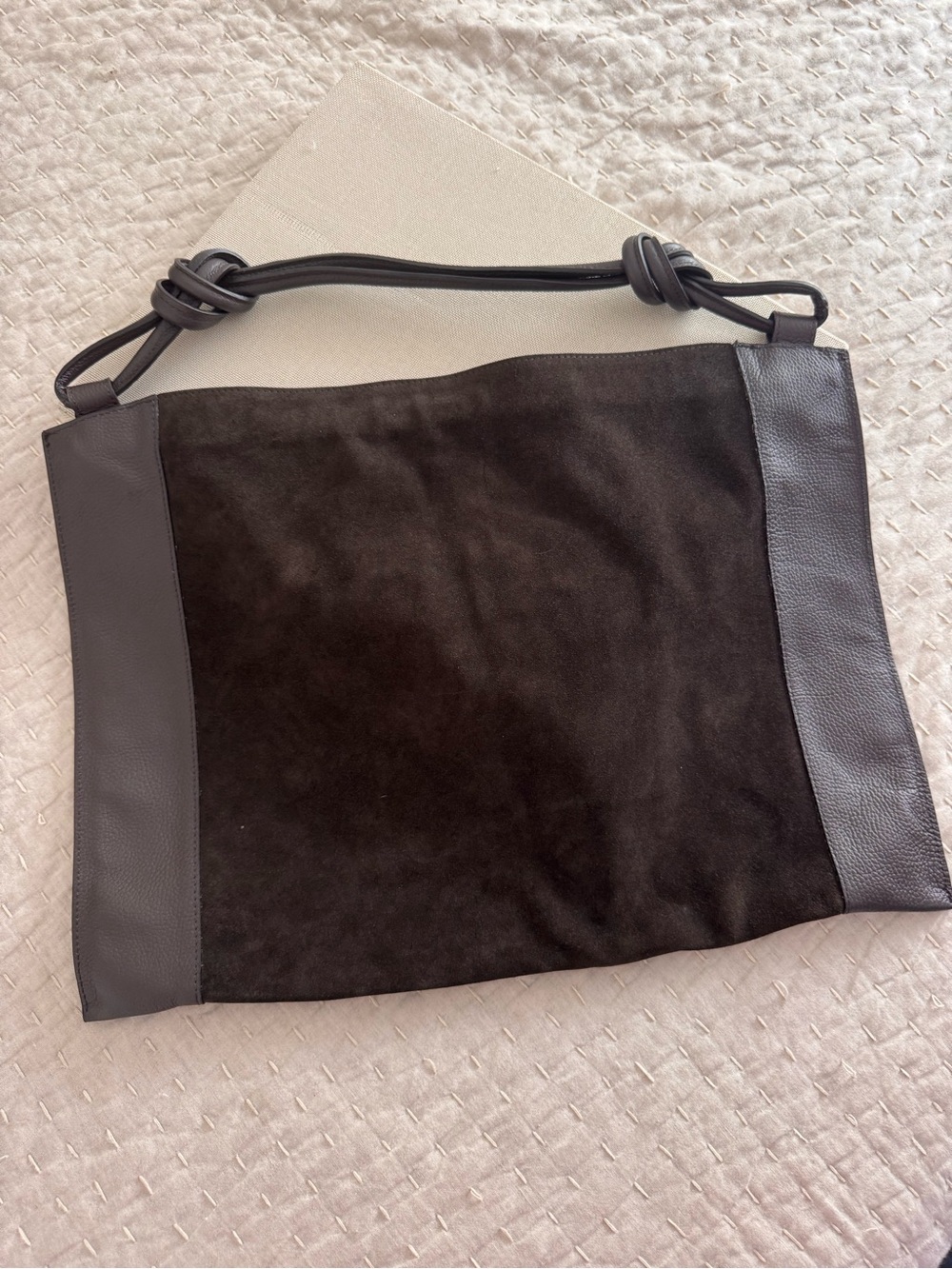 NEW Leather and Suede  large bag from Italy
